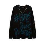 Man Fall Outfits Letter Printed T-shirt Men and Women Couple High Loose Street Long Sleeve T-shirt
