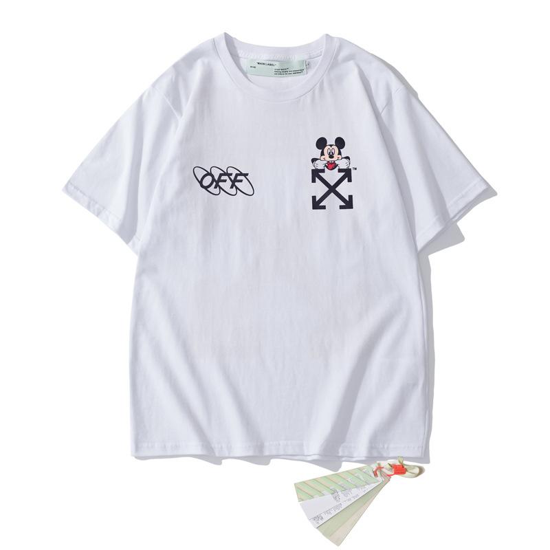 Off White T Shirt Cartoon Arrow Short Sleeve Summer Men And Women Couple Loose Casual Half Sleeves Tshirt Owt