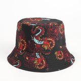 Bucket Hat Fishing Cap Cotton Print Fisherman Hat Hat Printed Cartoon Outdoor Travel Cap