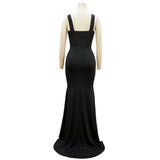 Kendall Jenner Wedding Guest Dress Bandeau Sling Long Dress Slit Sheath Skirt