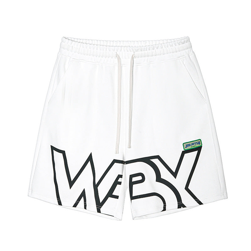Men White Shorts Men's Loose Leisure Sports Shorts