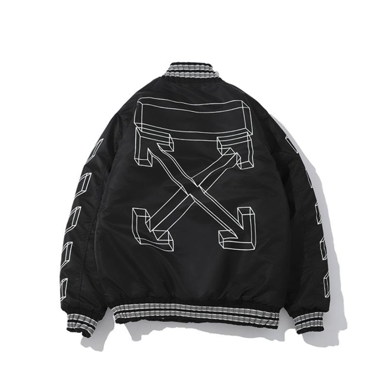 Off White Jacket Plus Size Casual Men'S Clothing Arrow Cottonpadded Coat Warm Leisure Owt