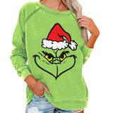 Men and Women Grinch Sweater Christmas Cute round Neck Sweater