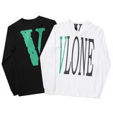 Vlone Sweatshirt Letter Printed Longsleeved Tshirt Couple Wear Round Neck Pullover