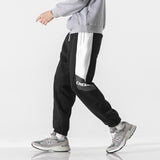 Man Fall Outfis Fleece-Lined Knitting Casual Pants Male Student Warm