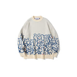 Men Sweater Cartoon Jacquard Knitted Sweater Men's Street Fashion Loose