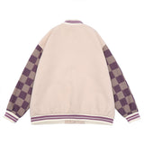 Valentine's Day Jacket Heart Letter Embroidery Contrast Color Jacket Coat Men Loose Lapel Couple Baseball Uniform
