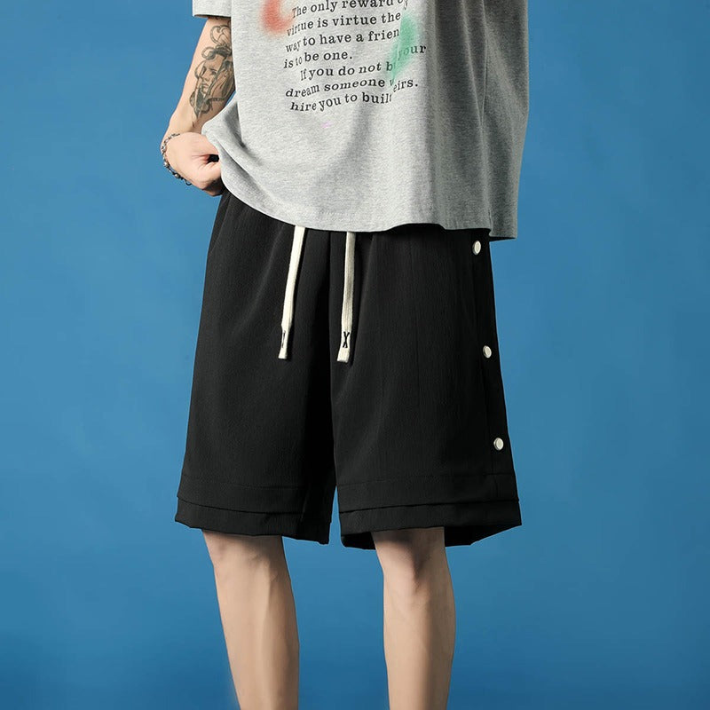 Men White Shorts Summer Men's Casual Shorts Loose Sports