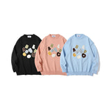 Men Sweater Towel Embroidery Letter Printed Knitted Sweater Men's Pullover Sweater