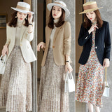Interview Suit Women Beige Blazer Women Casual Autumn Suit