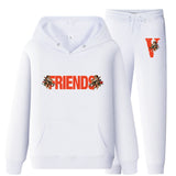 Vlone Hoodie & Pants 2 Piece Set Men'S Loose Printed Hoodie Sweater