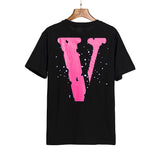 Vlone T Shirt Spring And Summer Spray Flower Portrait Short Sleeve