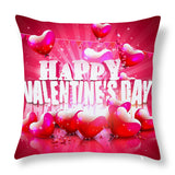 Valentine's Day Pillow Covers 4 Piece Random Styles Together, Love Heart Peach Skin Fabric Valentine's Day Pillow Cover Car Office Sofa Cushion