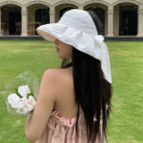 Women Bucket Hat Big Brim Fisherman Sun-Proof