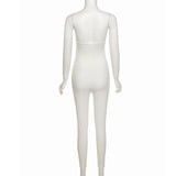 Women's Spring Clothing Solid Color Sexy Backless Halter Short Sports Jumpsuit