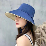 Women Bucket Hat Bucket Hat Sun Protection Double-Sided