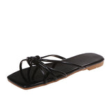 Women Open Toe Sandals Flats Summer Large Size Slippers Flat Beach Slippers Women