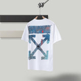 Off White T Shirt Ow Men'S And Women'S Short Sleeve Tshirt Cotton Back Arrow Round Neck Loose Owt