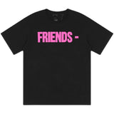 Vlone T Shirt Summer Pink Large V Printed Short Sleeve Loose Casual Men And Women