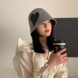 Women Bucket Hat Love Patch Sunshade
