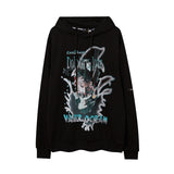Man Fall Outfits Casual Loose Print Oversize Hooded Pullover