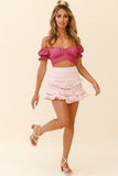Coachella Music Festival Outfits Short Sleeve Ruffled Short Sexy T-shirt