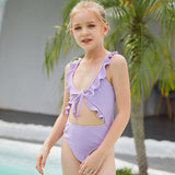 Children Swimsuit Purple One-Piece Children's Swimsuit Butterfly Dew