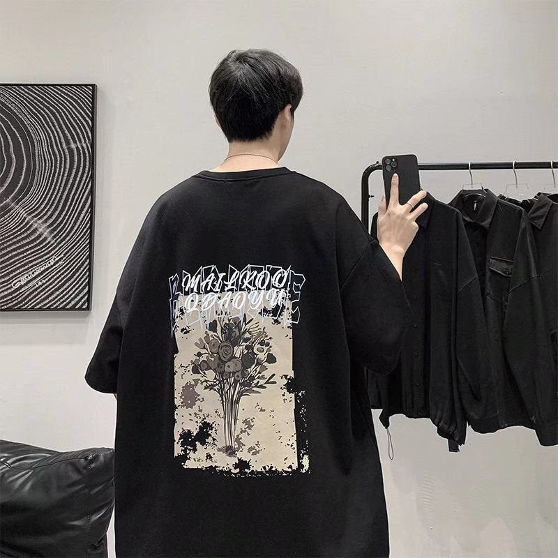 Men T-Shirts Half Sleeve round Neck Loose