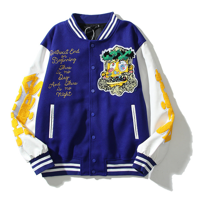 Cardigan Baseball Jacket Autumn and Winter Murakami Long Joint Name STM Embroidered Badge Baseball Uniform Men's and Women's Jacket Jacket