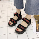 Women Open Toe Sandals Flats Spring/Summer Velcro Platform Mid Heel Open Toe Casual Sandals