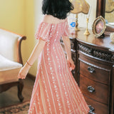 Coachella Music Festival Outfits Women's Retro Exposed Shoulder Improved Cheongsam and Dress Dress
