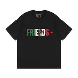Vlone Mexico Friends Shirt Spring And Summer Letter Large V Short Sleeve T-Shirt Loose Men