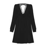 Coachella Music Festival Outfits Spring/Summer Solid Color Fashion Sexy Lace Backless Sexy V-neck Loose
