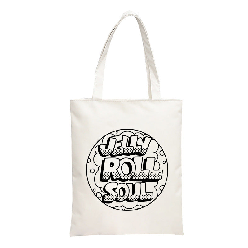 Jelly Roll Bag One-Shoulder Portable Canvas Bag Shopping Bag