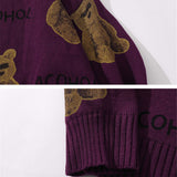 Men Sweater Cartoon Bear Full Printed Sweater Men's Pullover