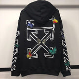 Off White Hoodie With Arrow Print Men'S Casual And Comfortable Embroidered Printed Sweater Owt