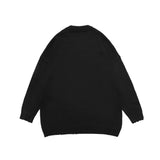 Men Sweater Cartoon Devil Print Knitwear Men's Street Trend Loose round Neck Sweater