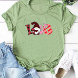 Valentine's Day T Shirt Short-Sleeved T-shirt Men's and Women's Love Printed round Neck Spring and Summer