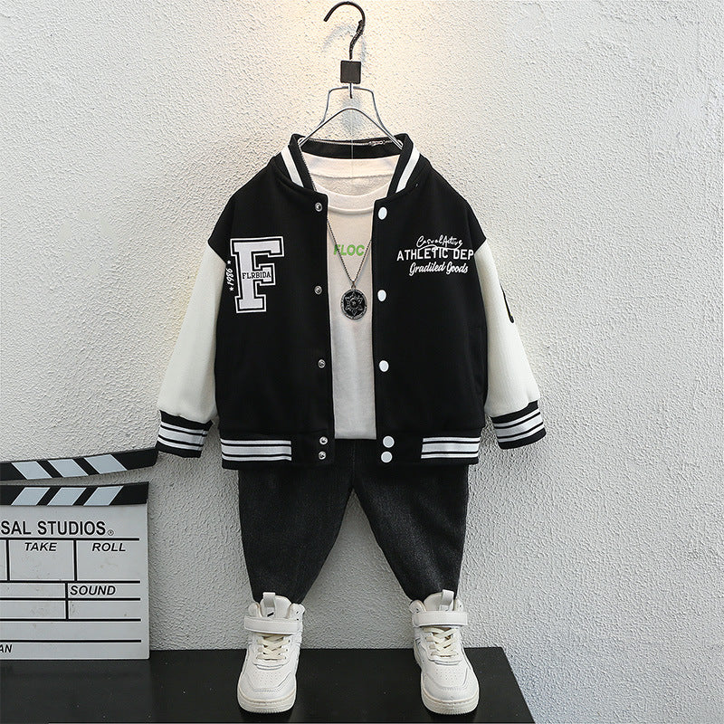 Toddler Boys Jackets Boys Autumn Clothing Baseball Uniform Jacket