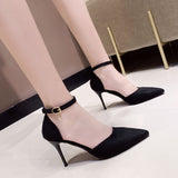 Women Black Dress Shoes Sandals Summer Black High Heels