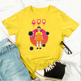 Squid Game Costume printed loose cotton round neck short sleeve t-shirt for women
