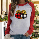 Valentine's Day T Shirts Couples Fresh Straight Pullover round Neck Women's Long-Sleeved T-shirt