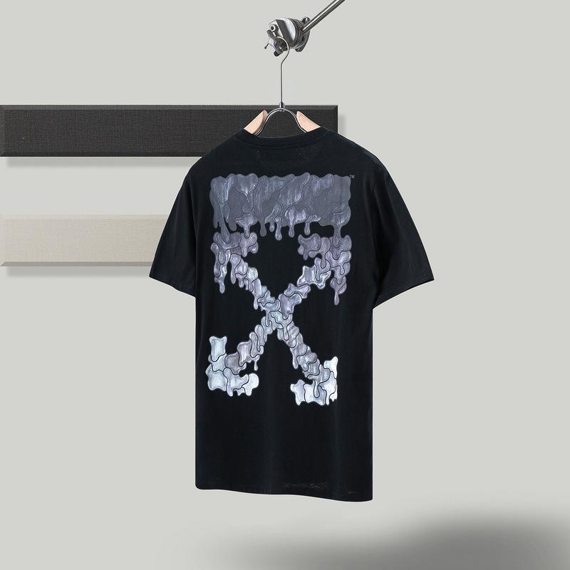Off White T Shirt Ow Men'S Short Sleeve Tshirt Cotton Round Neck Loose Owt