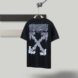 Off White T Shirt Ow Men'S Short Sleeve Tshirt Cotton Round Neck Loose Owt