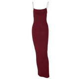 Maxi Burgundy Dress Formal Women's Autumn Long Dress Fashionable Slim Dress for Women