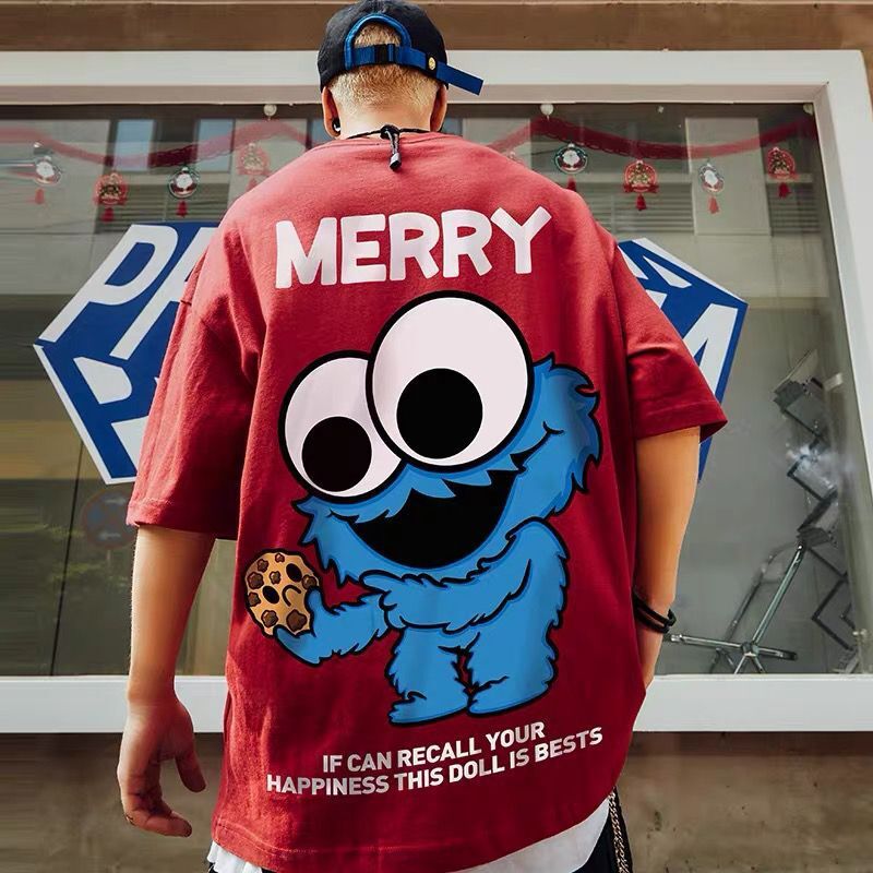 Men T-Shirts Cartoon Printed Half Sleeve