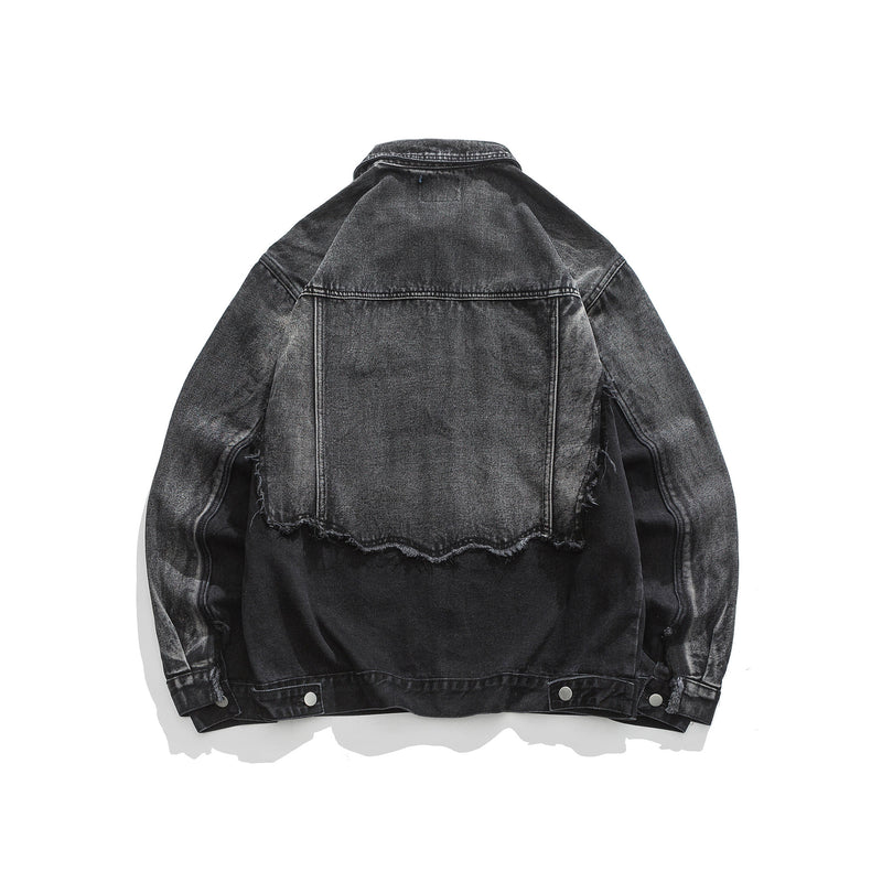 Men Denim Jackets Spring and Autumn Black Denim Jacket Men's Casual Loose