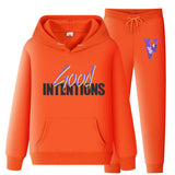 Vlone Hoodie & Pants 2 Piece Set Hooded Sweater Men And Women Loose