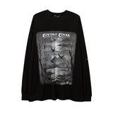 Man Fall Outfits Dark High Street Style Hand-Painted Graffiti Printing Long-Sleeved T-shirt Men's Top