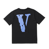 Vlone Summer Letter Printed Cotton Round Neck Male And Female Couple Short Sleeve Tshirt